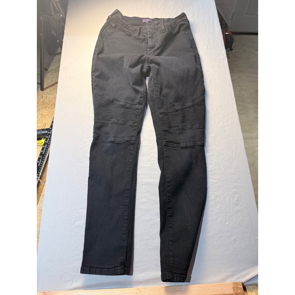 NYDJ Black Moto Ribbed Knee Legging Jeans with Lift Tuck Technology